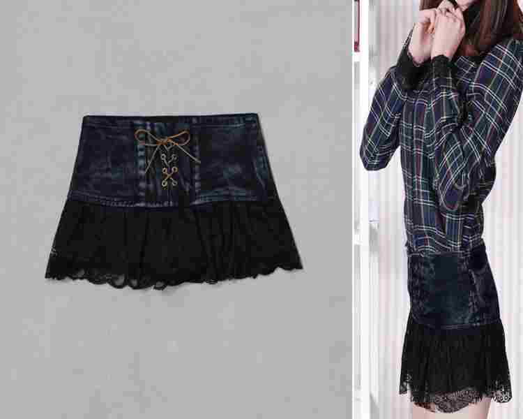 2013 Summer New Drawstring Lace Denim Shorts Sexy Hot Pants Were Thin The The Lace Shorts Snow Pants Of Culottes (ID: SLA060)