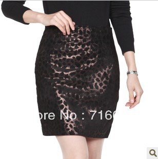 2013 summer new haining leather handbag hip skirt leopard grain printing