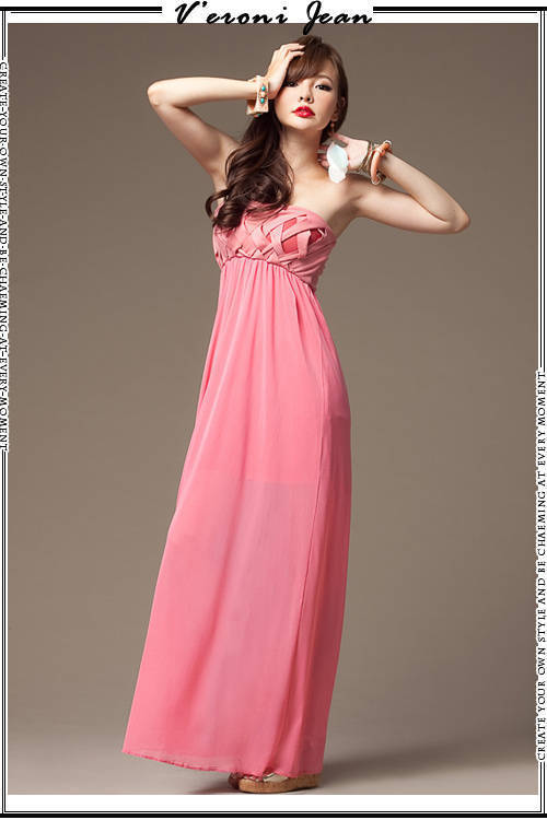 2013 summer new Korean ladies sexy fashion woven high waist strapless Dress F3473