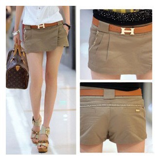 2013 summer new retro chain with belt the culottes leisure wild two-color shorts 8009 #