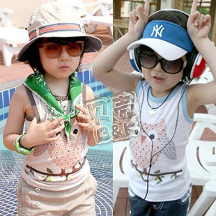 @ 2013 summer owl boys clothing girls clothing baby vest tx-0980