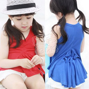 @ 2013 summer personalized dovetail paragraph of girls clothing baby sleeveless T-shirt tx-1139