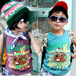 2013 summer rabbit boys clothing girls clothing baby vest tx-0933