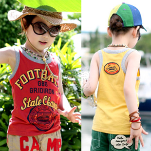 2013 summer rugby clothing boys girls clothing baby child T-shirt sleeveless vest 6024