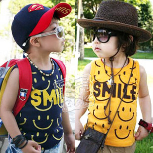 @ 2013 summer smiley boys clothing girls clothing baby vest tx-0315