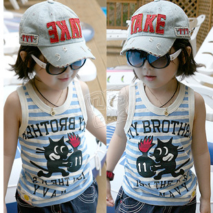 2013 summer stripe civets boys clothing girls clothing baby vest tx-0856