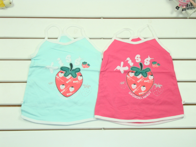 2013 summer sweet little girl gentlewomen female child of strawberry spaghetti strap top