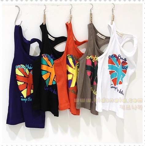 2013 summer tank heart boys clothing girls clothing baby vest 30h2021