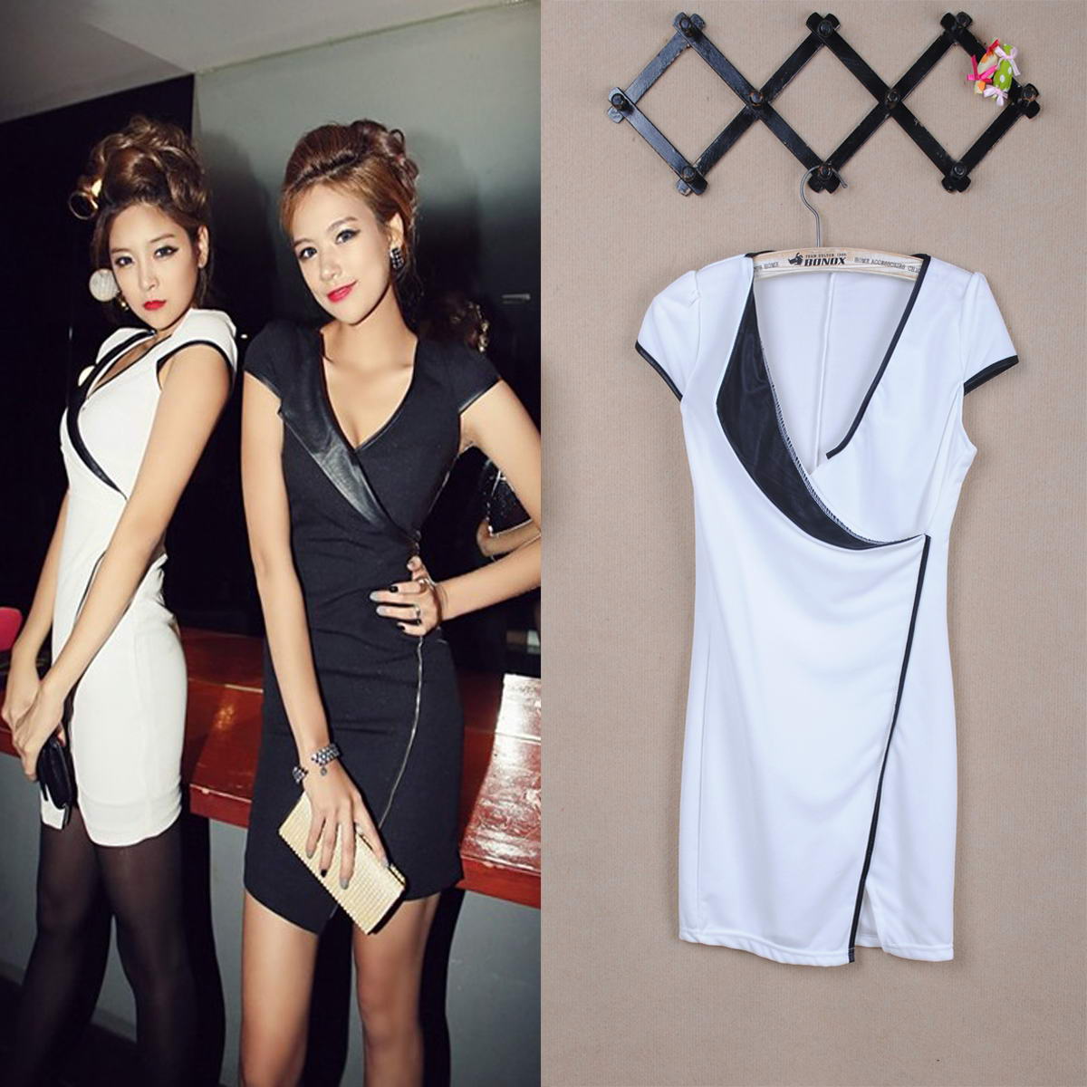 2013 summer uniform sexy leather slr slim one-piece dress slim hip short skirt m1610