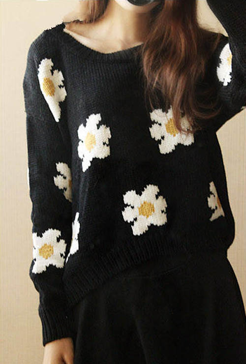 2013 summer women dresses cheap Kaki titty co flower daisy sunflower short design sweater 9079