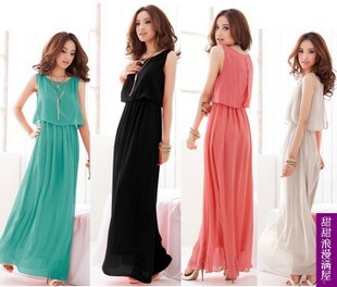 2013 summer women's 915575 bohemia chiffon one-piece dress ultra long dress