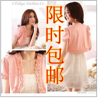 2013 summer women's all-match short-sleeve waistcoat lace decoration small cape short jacket