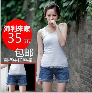 2013 summer women's hole denim casual loose plus size shorts mm single-shorts female