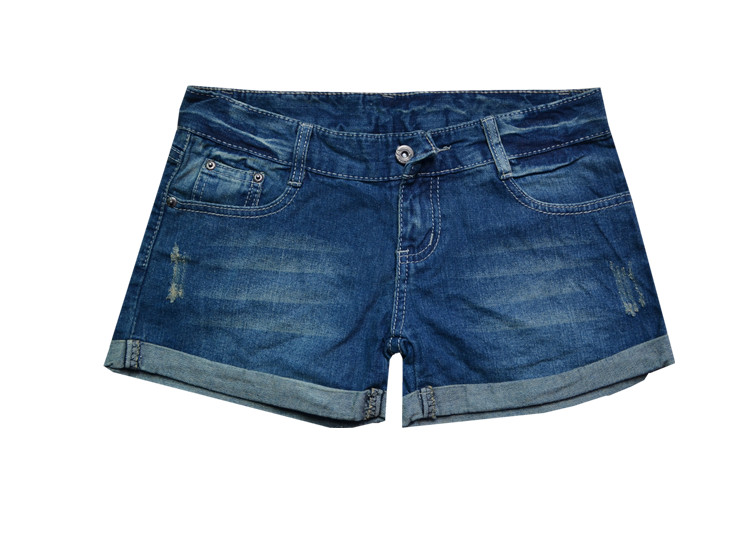 2013 summer women's roll-up hem denim shorts female roll up hem plus size loose straight denim shorts