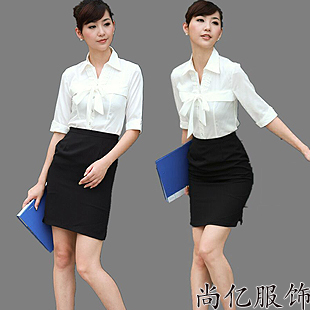 2013 summer work wear women's skirt work wear fashion shirt tailored skirt set