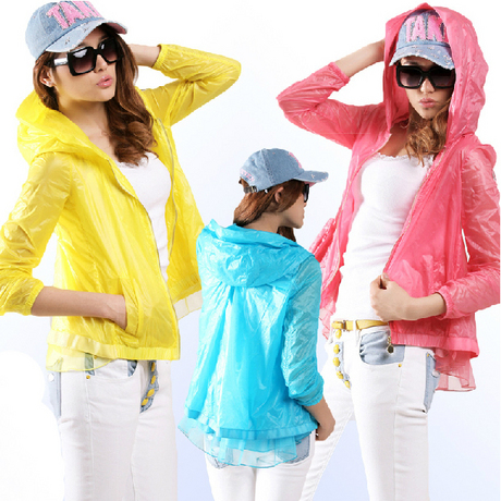 2013 sun protection clothing summer women's sun spring color long-sleeve transparent candy   thin outerwear 13021603