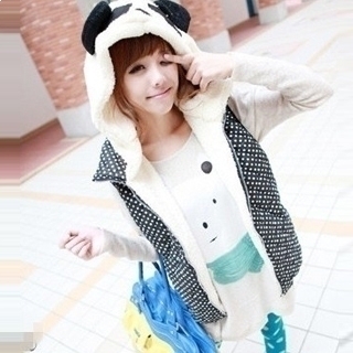 2013 sweet dot plush vest spring and autumn vest plus size outerwear women's