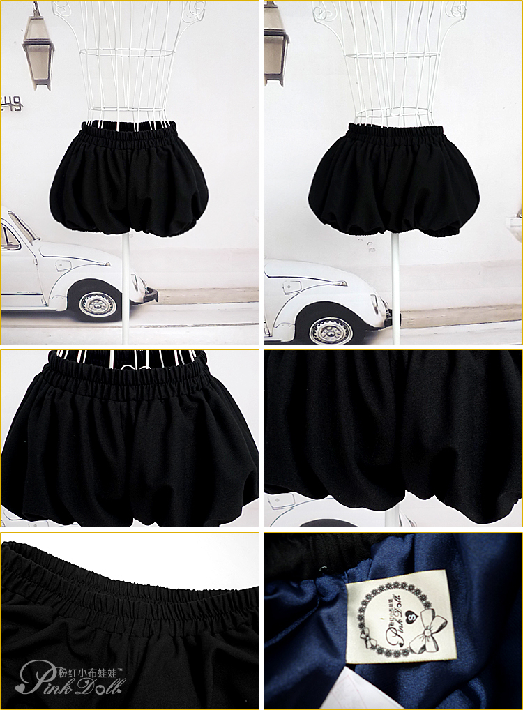 2013 sweet fashion new arrival all match lantern shorts white-black-red  8021