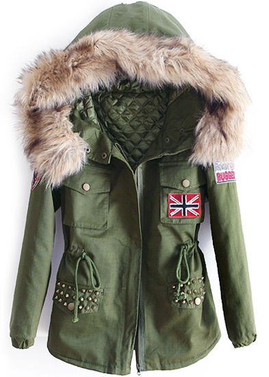 2013 thermal rivet sex flag discontinuing military with a hood wadded jacket