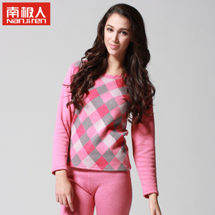 2013  thermal underwear thickening plus velvet female body shaping low thermal underwear women's long johns set Winter Brand