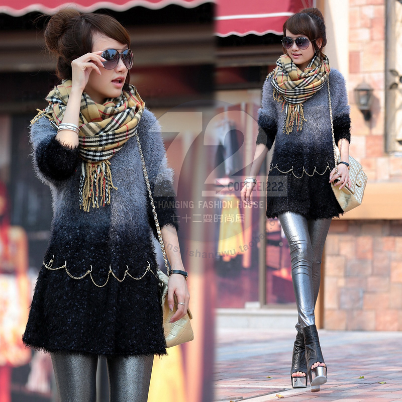 2013 thickening medium-long basic o-neck long-sleeve sweater female (Sy9109 )