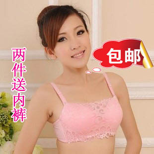 2013 Tube top pure lace decoration small breast enlargement massage adjustable sexy white bra