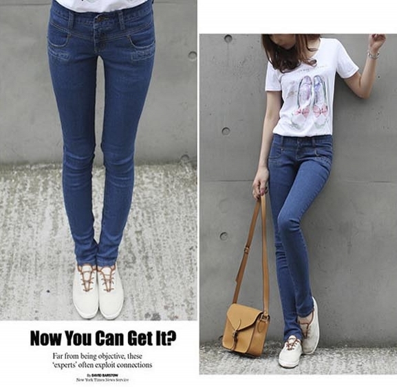 2013 vintage bag elastic skinny pants pencil pants jeans stovepipe 3046