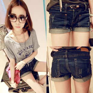 2013 vintage denim shorts female loose shorts