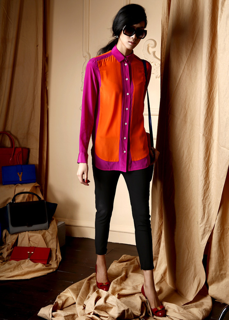 2013 VIP, super star same design fresh color long sleeve chiffon ladies blouse