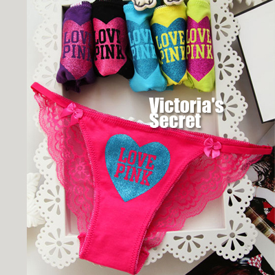 2013 VS Victoria  love pink Panties, Underwear Women/ ladies' Underwear Boxer Shorts, Candy colors, lace,Seamless, Brand pantie