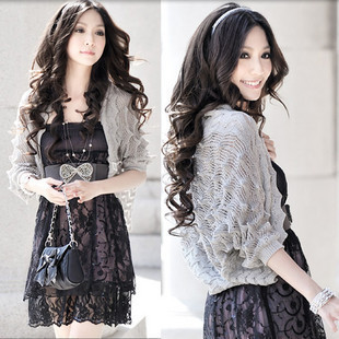 2013 wave silver onions cutout sweater cardigan short jacket cape