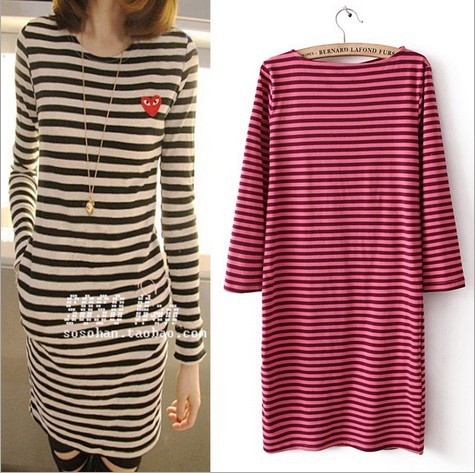 2013 Western New Special Slim Knit Dress with strips