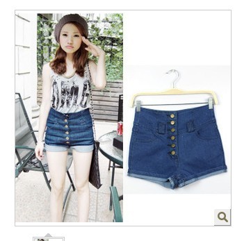 2013 Wholesale 10pcs Sexy Lady High Waist  jeans short women jeans shorts ladies denim short pants 9746 free shipping