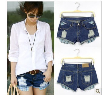 2013 Wholesale 10pcs  Sexy Lady Lattice pocket Jeans short women jeans shorts ladies denim short pants 9279 free shipping