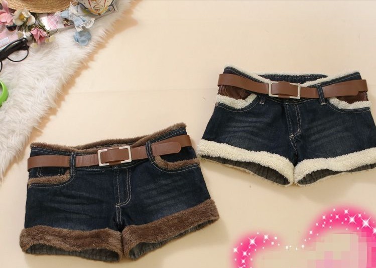 2013 Wholesale 10pcs Sexy Lady Splicing plush jeans short women jeans short ladies bootcut short pants 8175 free shipping