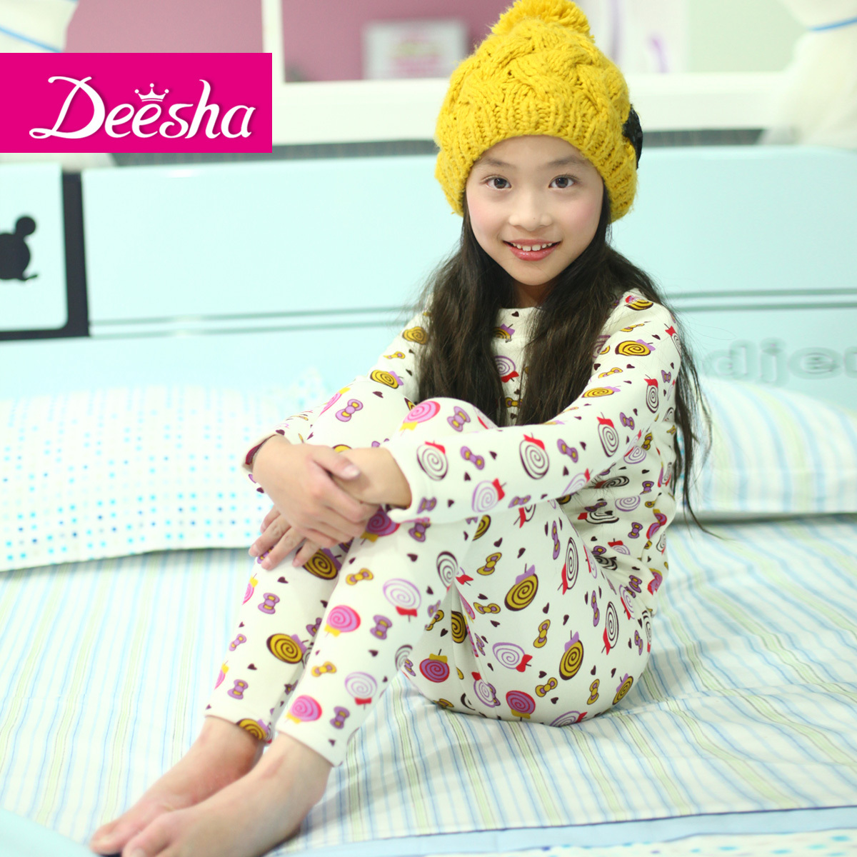 2013 wholesale 2013 winter new arrival girls clothing child thickening child long-sleeve basic thermal underwear 1218809