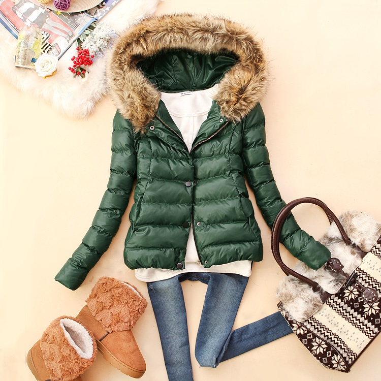 2013 winter short design thickening wadded jacket women's fur collar cotton-padded jacket