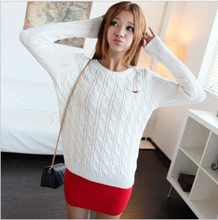 2013 winter Style women o-neck collar knitted sweaters British retro knit long-sleeved sweater free shipping