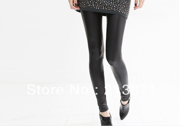 2013 winter thickening faux leather double layer beaver velvet legging warm pants