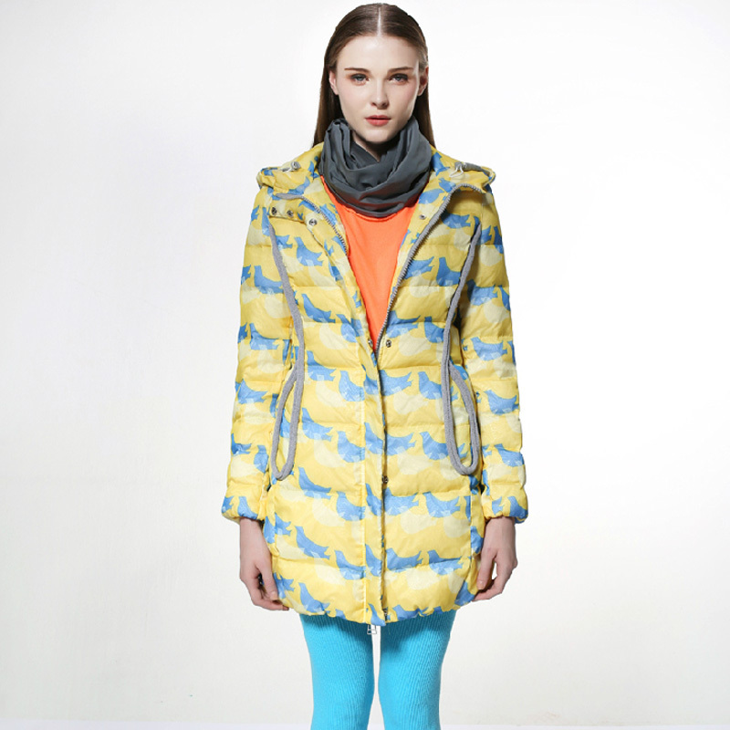 2013 winter thickening thermal medium-long slim down coat female with a hood outerwear