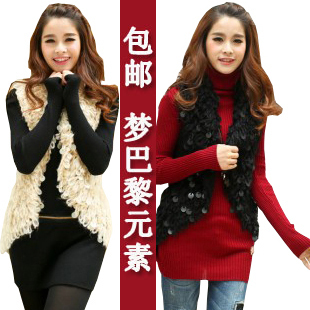 2013 winter vero women's moda winter fashion slim short sweater coat vest