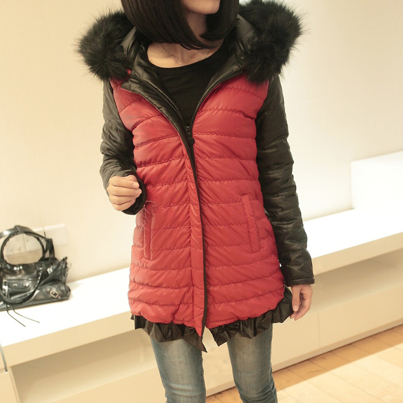 2013 winter wadded jacket fashion brief with a hood fur collar thermal wadded jacket cotton-padded jacket outerwear id121