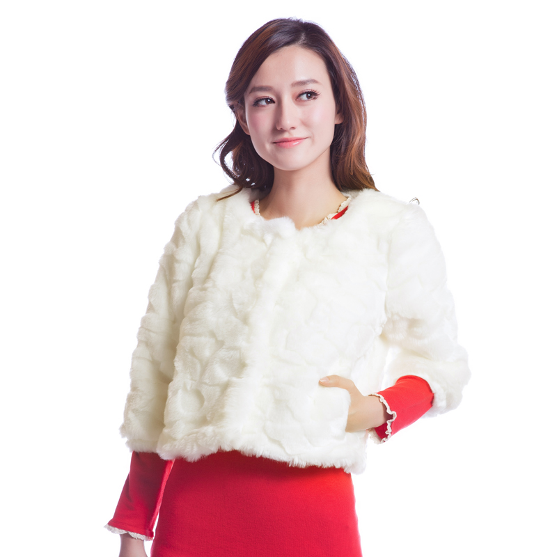 2013 winter Women design women's faux fur coat