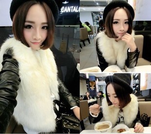 2013 winter women's plus size slim patchwork fur coat short design leather clothing genuine leather