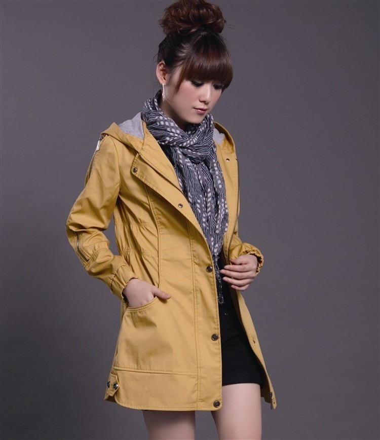 2013 winter women's with a hood zipper cotton medium-long trench thermal cotton-padded thick outerwear