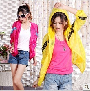 2013 Women jacket Long-sleeve thin sun protection clothing female air conditioning shirt  transparent casual jacket