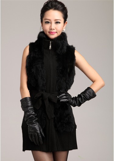 2013 Women Rex Rabbit Fur Vest Knitted Fur Vest Jackets