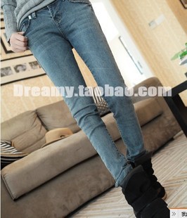 2013 women's all-match vintage retro super finishing denim pencil pants