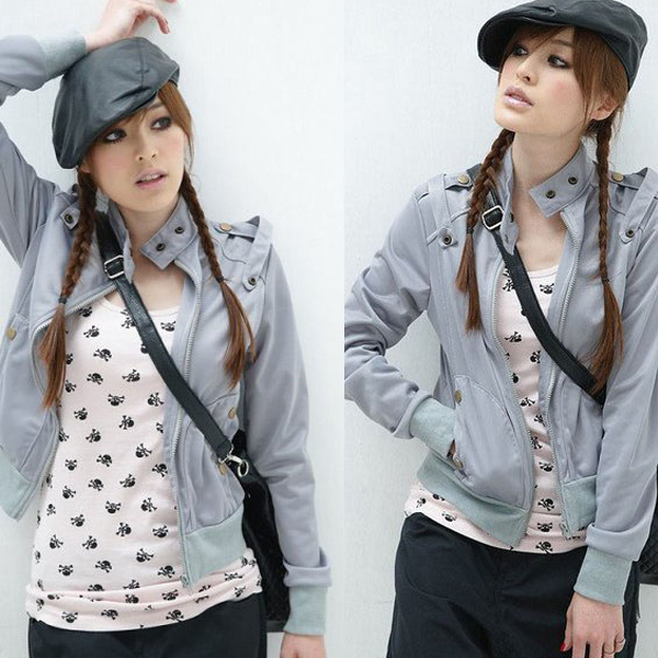 2013 women's autumn coat spring and autumn preppy style zipper all-match long-sleeve small coat