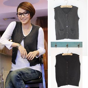 2013 Women's autumn slim short-sleeve short design pullover autumn and winter yarn small vest sweater free shipping